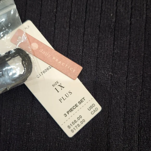 ANTHROPOLOGIE RIBBED KNIT SKIRT, Black, Women's 1X - Picture 7 of 9